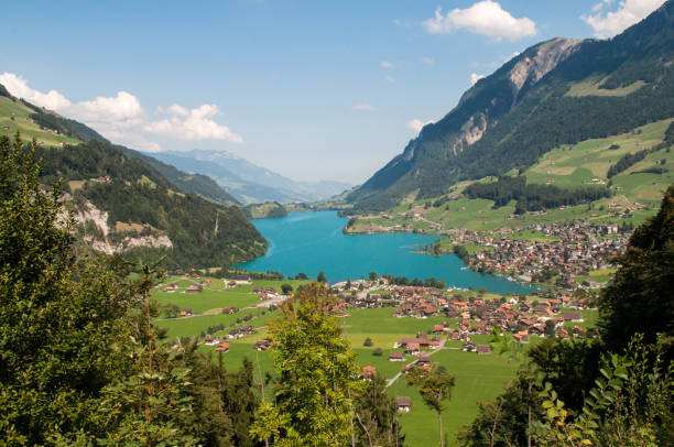 istock Lake Lungernsee in Switzerland has an incredible blue color. 1394829502