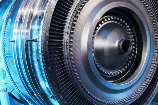 istock A structural element of a turbine with blades for aviation and power generation. 1394833471