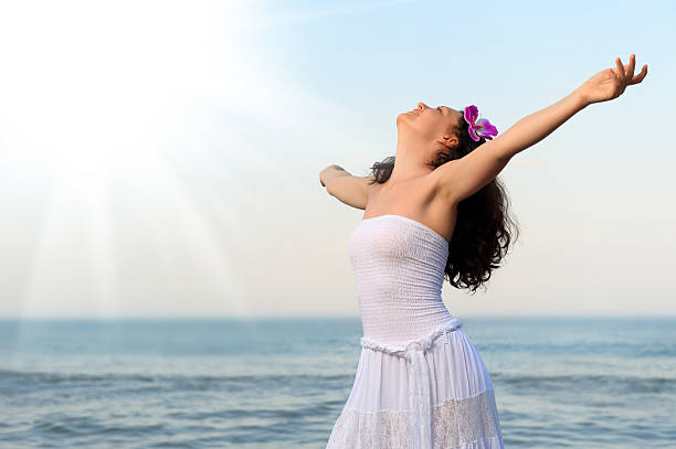 istock The woman in a white sundress 139483484