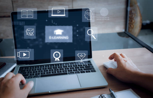 istock Person using laptop to attend Education distance learning, and online learning are all types of personal development.E-learning education and internet lessons. Education on internet Technology. 1394835494
