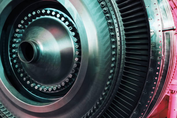 istock A structural element of a turbine with blades for aviation and power generation. 1394837617