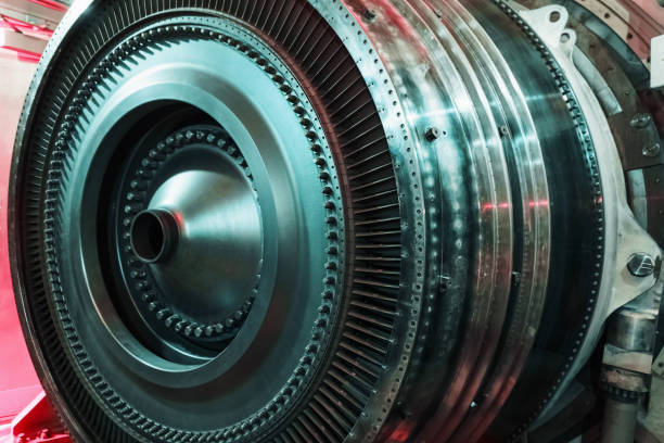 istock A structural element of a turbine with blades for aviation and power generation. 1394837711