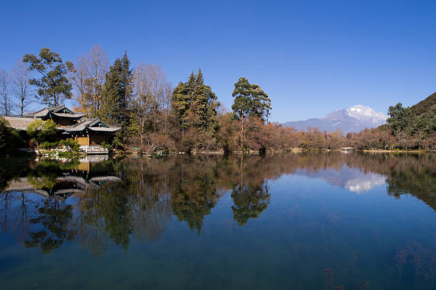 parc de l'étang du dragon noir lijiang - great dagon pagoda photos et images de collection