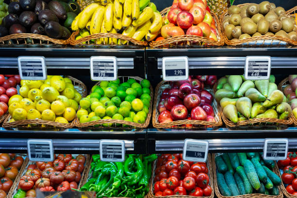 istock Vegetable and fruit section in supermarket 1394839396