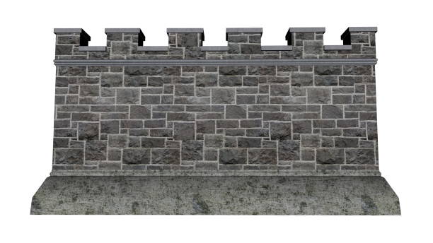 Castle wall - 3D render stock photo