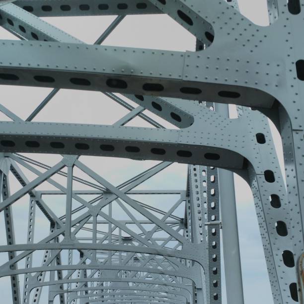 istock Bridge Steel Arches Overhead Monochrome 1394841122