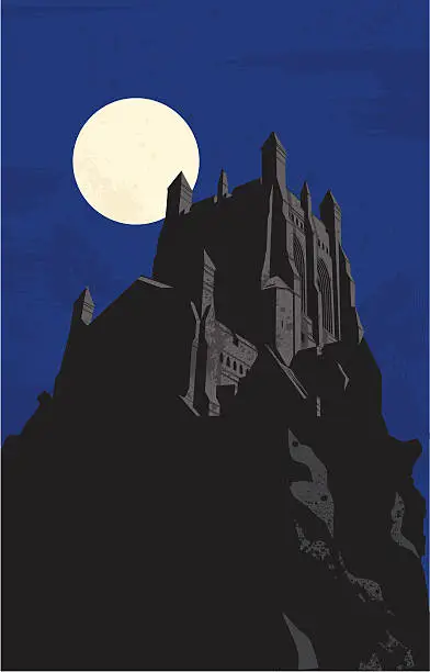 Vector illustration of Castle on Black Mountain