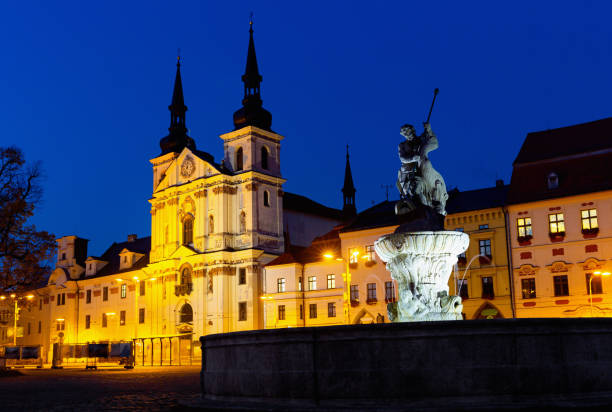 istock Central square of Jihlava at dusk 1394842367