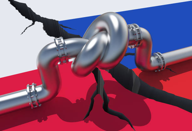 istock Gas pipeline between Poland and Russia. 3D illustration 1394842411