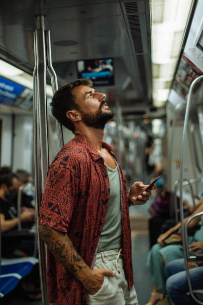 istock Using the subway for his local transport 1394851624