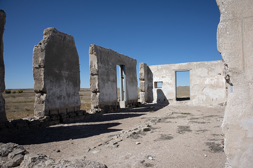 The ruins of an old building at Fort Laramie in Wyoming