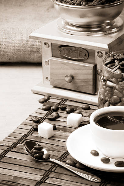 istock cup of coffee and grinder 139485906
