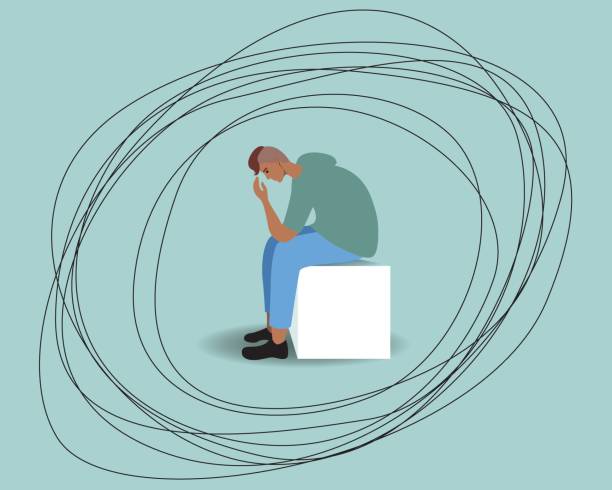 istock Migrant person with chaos, Flat vector stock illustration is isolated 1394859742