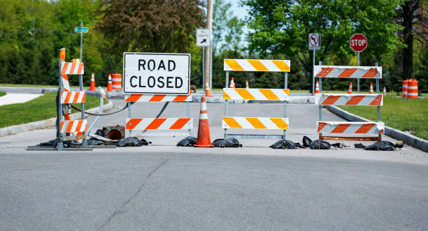 istock Reflective Road Construction Traffic Barriers and Cones 1394860343
