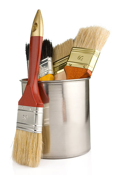 istock paint buckets and paintbrush isolated on white 139486185