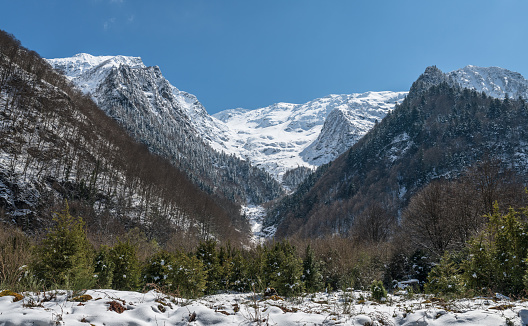 Hiking trail to Port De Salau in the french Pyrenees mountain