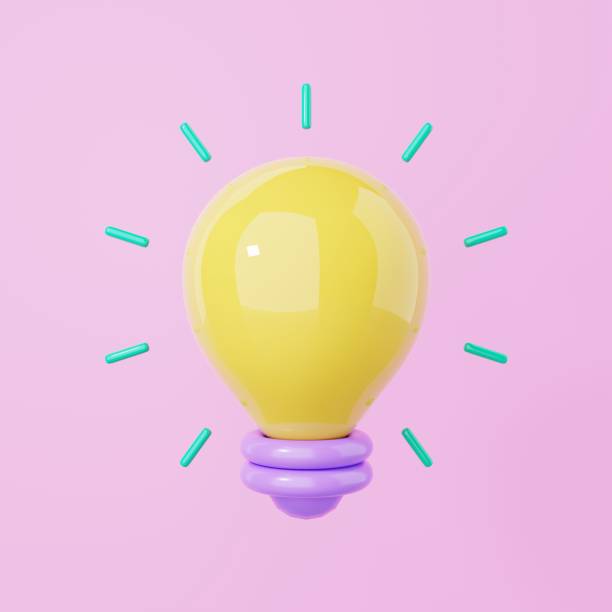 istock Minimalism light bulb with a blink on pink background. Object and creative idea symbol concept. 3D illustration rendering 1394868533