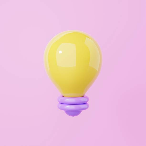 istock Minimalism light bulb with a blink on pink background. Object and creative idea symbol concept. 3D illustration rendering 1394868555