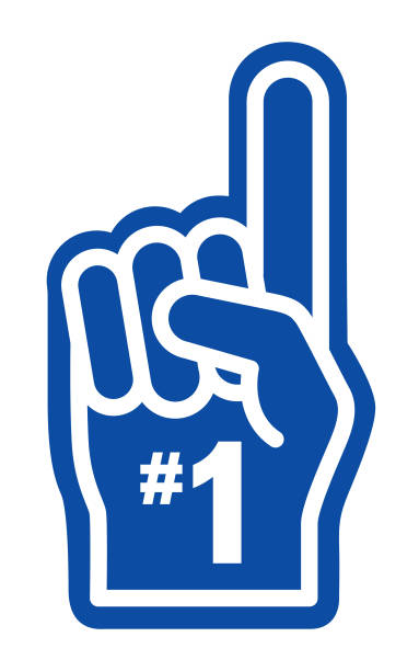 ilustrações de stock, clip art, desenhos animados e ícones de blue number 1 hands - gesto de dedo número um