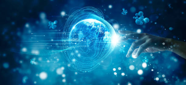 istock Hand of businessman touching global network connection and data exchanges on cyber space, Big data, Blockchain, Social network, Science, Innovation, Communication and technology. 1394877680