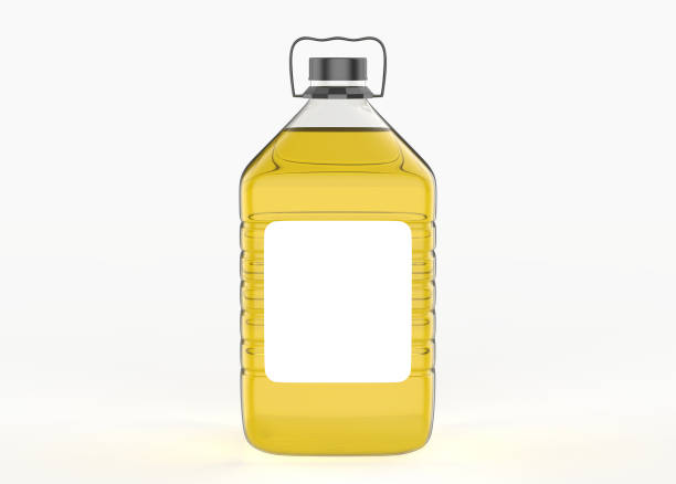 transparent Oil bottle stock photo