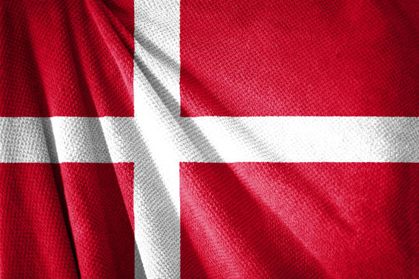 istock Denmark flag on towel surface illustration with 1394880242