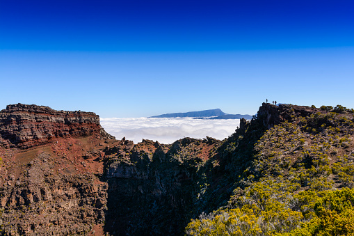 Landscape and Piton des Neiges summit at Reunion Island