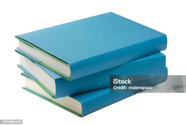 Three Books Stock Photo - Download Image Now - Handbook, Hardcover Book, Stack