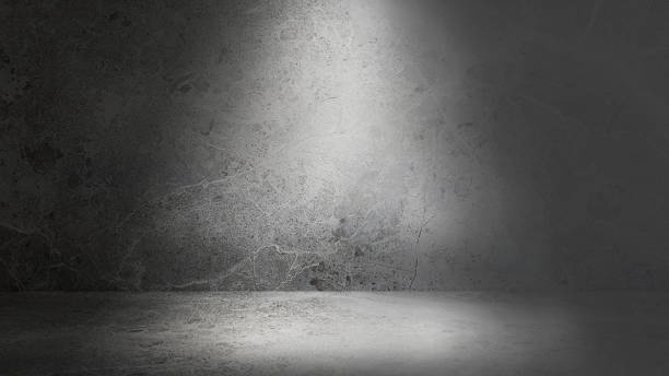 istock grey emperado marble floor and wall backgrounds, room, interior with light from above used for products displayed. realistic empty room of stone with artificial light. studio rortrait backdrops. 1394887725