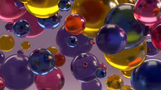 istock Abstract flying bubbles on colorful background 1394892751