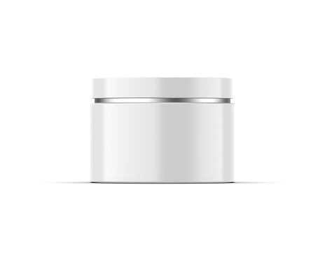 Cosmetic cream jar and packaging mockup on white background
