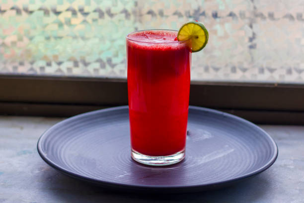 istock selective focus of watermelon juice, is ready to serve. 1394895895