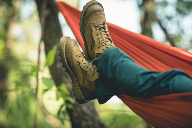 istock Relaxing in hammock in tropical forest 1394898720