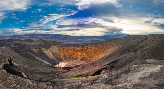 Ubehebe Crater in Death Valley National Park, California. Sunrise time.