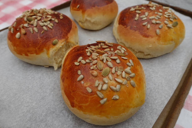 istock Mixed-grain hamburger bun  Homemade bread 1394900965