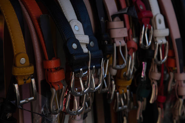 istock Leather belts in various colors 1394901344