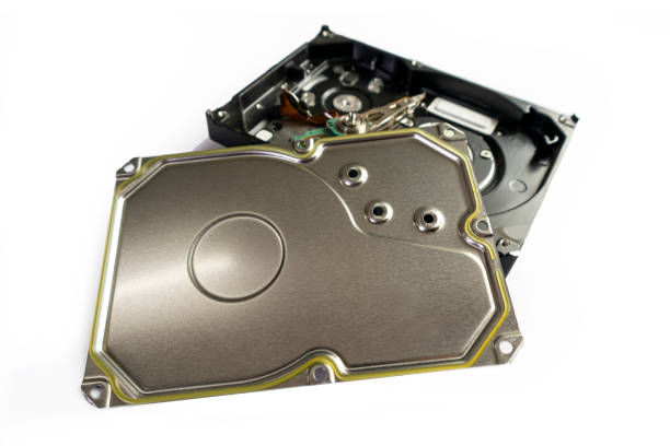 istock On a white background, image of stainless steel memory electronic device parts. 1394901391