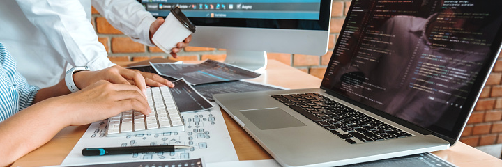 Developing Programmer Reading Computer Codes Development Website Design ...