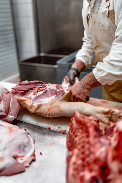 istock Meat industry slaughterhouse and food processing 1394907956