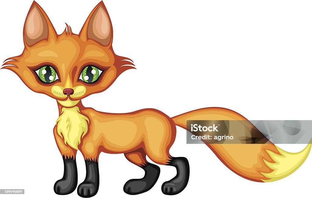 Standing un peu de fox - clipart vectoriel de Animaux à l'état sauvage libre de droits