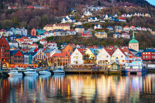 istock Bergen havn at sunset 1394911926