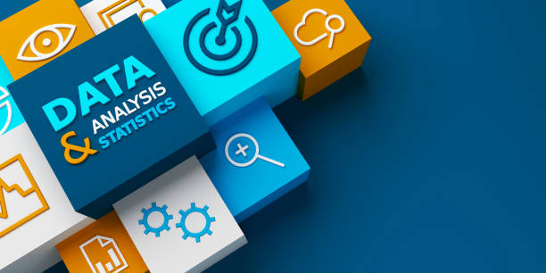 istock 3D render of wide perspective view of DATA ANALYSIS & STATISTICS colorful business concept 1394914461