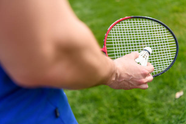 istock Close-Up View of a Man Holding a Badminton Racket. 1394922928