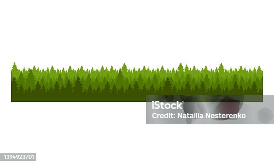 istock Forest line with spirelike shapes semi flat color vector object 1394923701