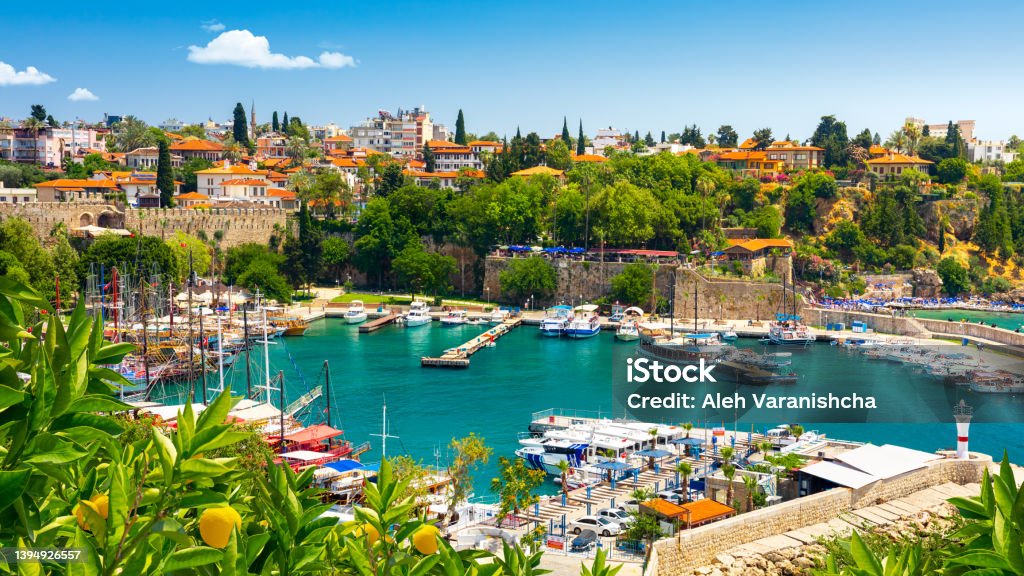 Harbor in Antalya old town or Kaleici in Turkey Harbor in Antalya old town or Kaleici in Turkey. High quality photo Antalya City Stock Photo