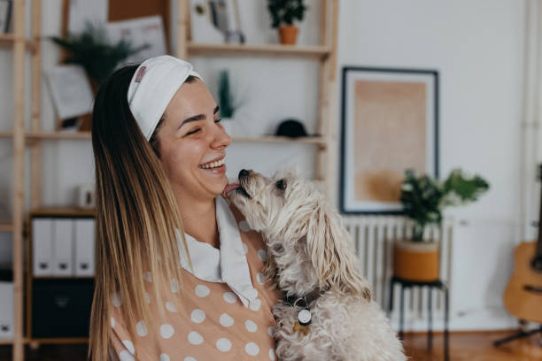 My happy dog love my morning  routine