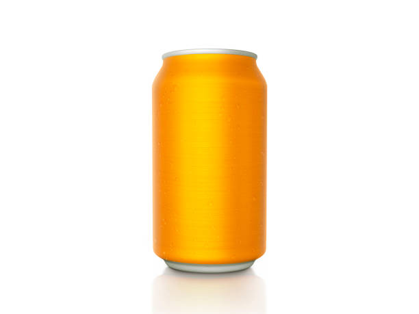 Orange aluminum can on Isolated on a white