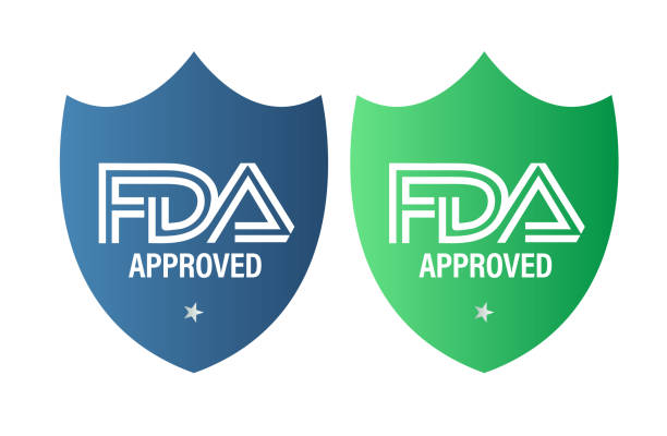 von der fda zugelassener vektorsymbolsatz - food and drug administration stock-grafiken, -clipart, -cartoons und -symbole