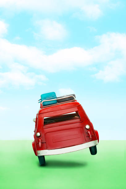 istock Blue sky and camping car and copy space 1394939037