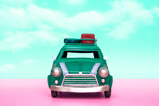 istock Blue sky and camping car and copy space 1394939038